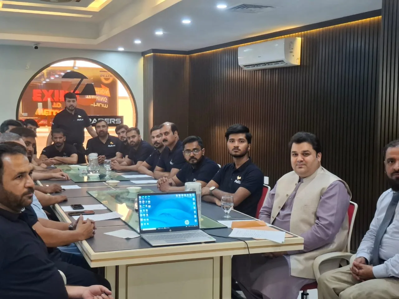 The launch meeting round the office table