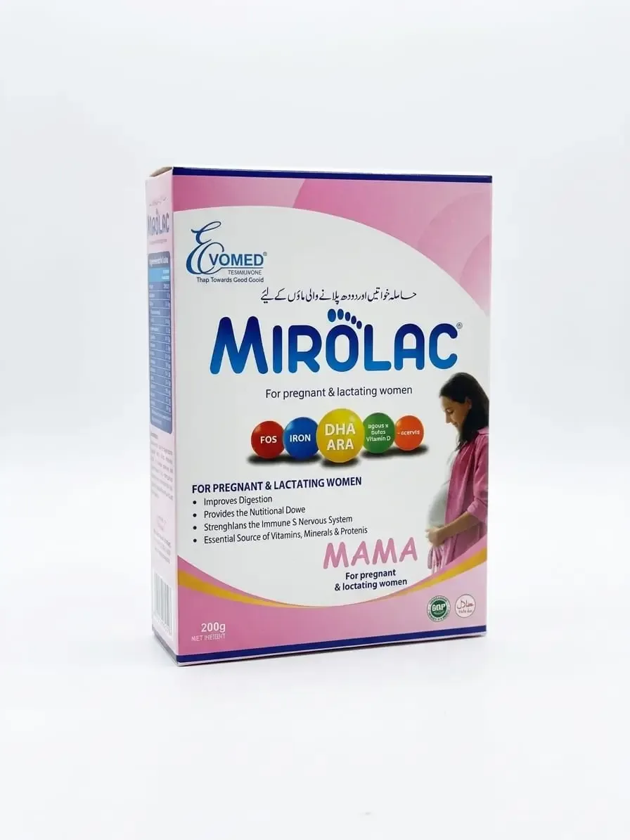 Front box view of Mirolac Mama maternal nutritional supplement 400g
